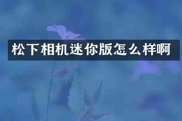 相机迷你版怎么样啊
