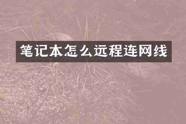 笔记本怎么远程连网线