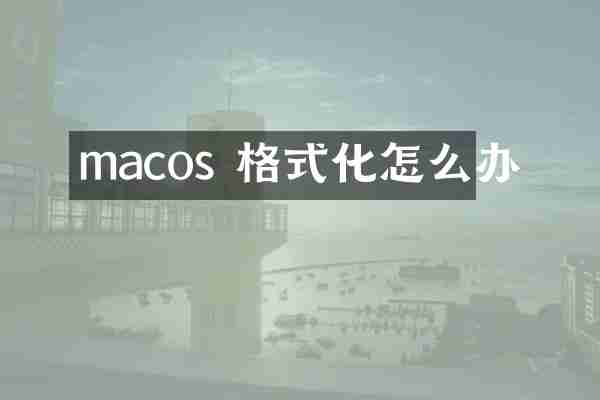 macos 格式化怎么办