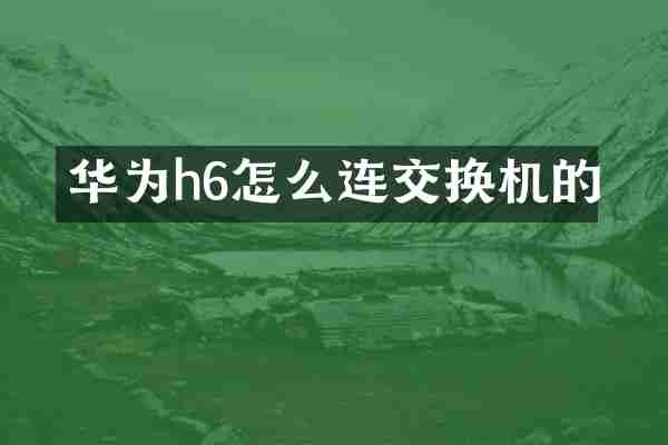 华为h6怎么连交换机的