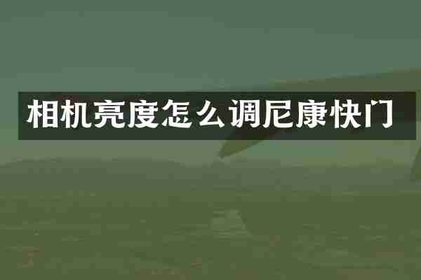 相机亮度怎么调尼康快门