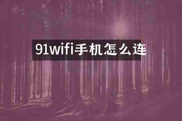 91wifi手机怎么连