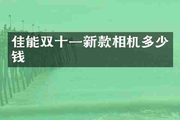 佳能双十一新款相机多少钱