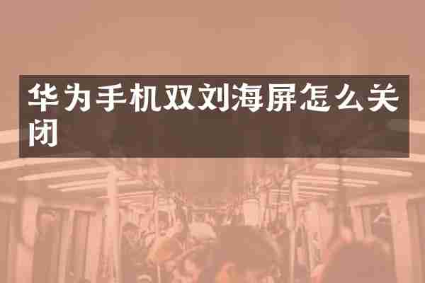 华为手机双刘海屏怎么关闭