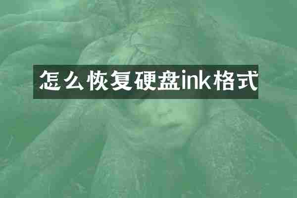怎么恢复硬盘ink格式
