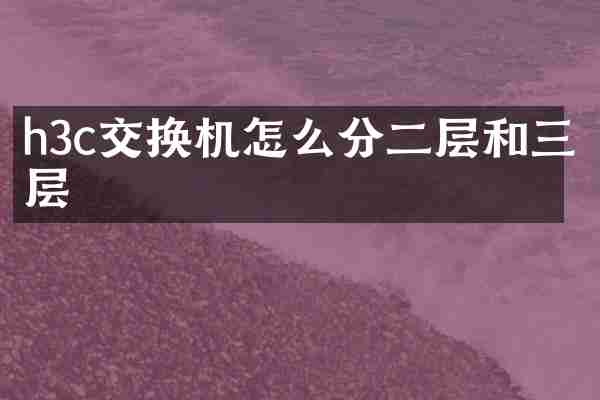h3c交换机怎么分二层和三层