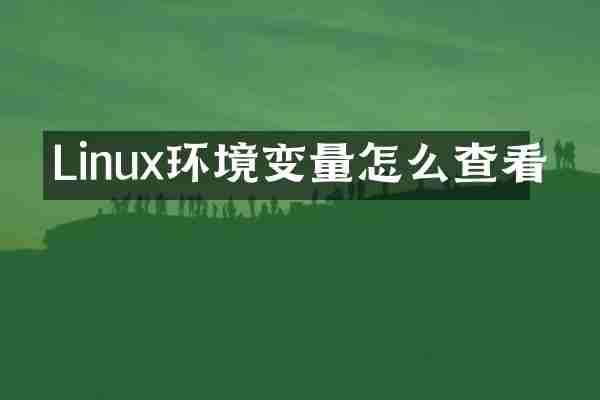 Linux环境变量怎么查看