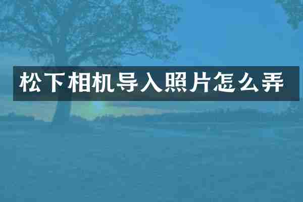 相机导入照片怎么弄