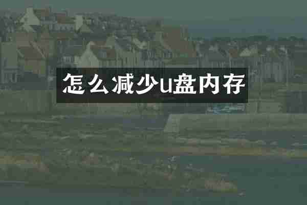 怎么减少u盘内存