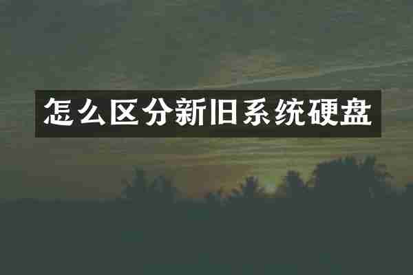 怎么区分新旧系统硬盘