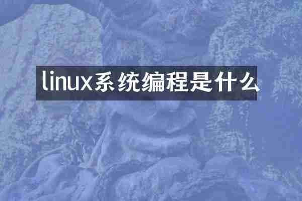 linux系统编程是什么