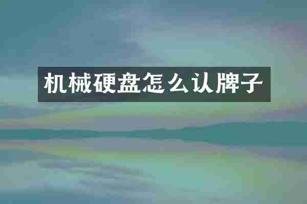 机械硬盘怎么认牌子