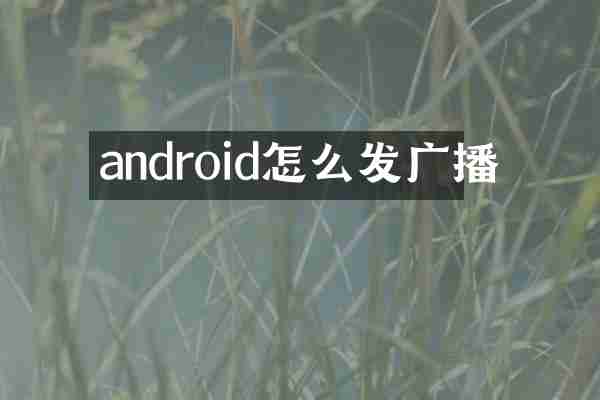 android怎么发广播