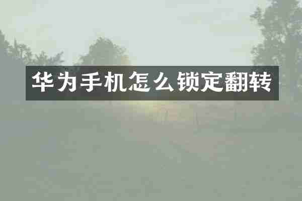 华为手机怎么锁定翻转