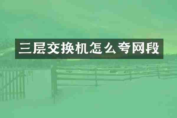 三层交换机怎么夸网段