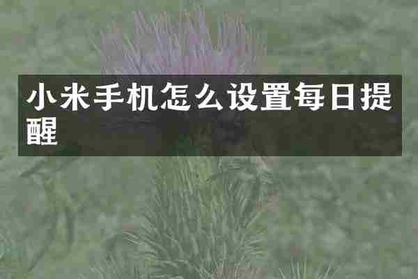 小米手机怎么设置每日提醒