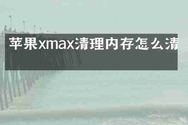 苹果xmax清理内存怎么清理