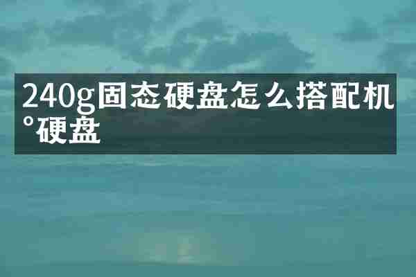 240g固态硬盘怎么搭配机械硬盘
