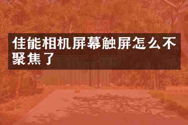 佳能相机屏幕触屏怎么不聚焦了