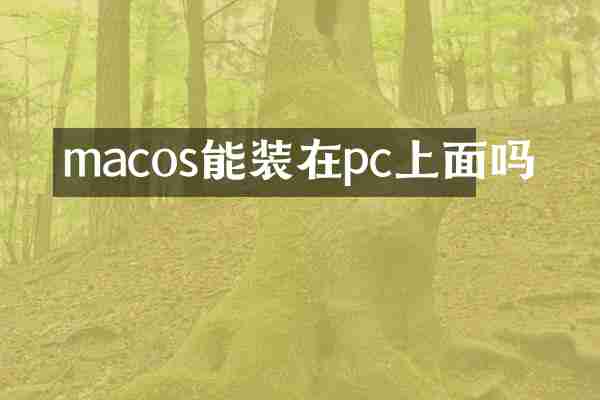 macos能装在pc上面吗