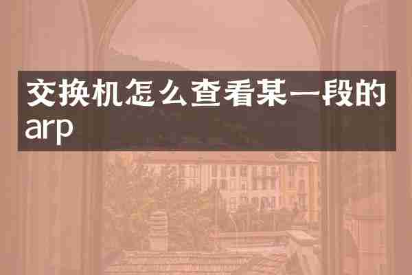 交换机怎么查看某一段的arp