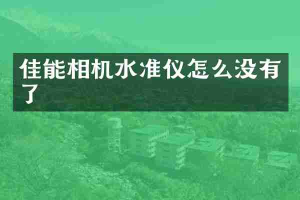 佳能相机水准仪怎么没有了
