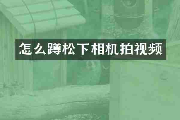 怎么蹲相机拍视频