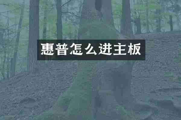 惠普怎么进主板