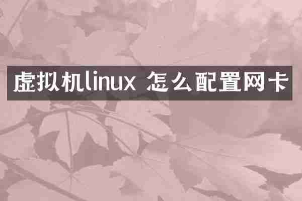 虚拟机linux 怎么配置网卡