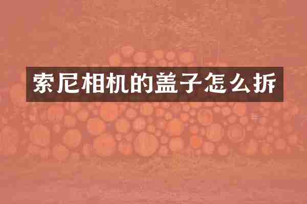 相机的盖子怎么拆