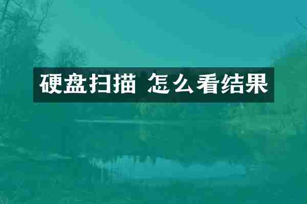 硬盘扫描 怎么看结果