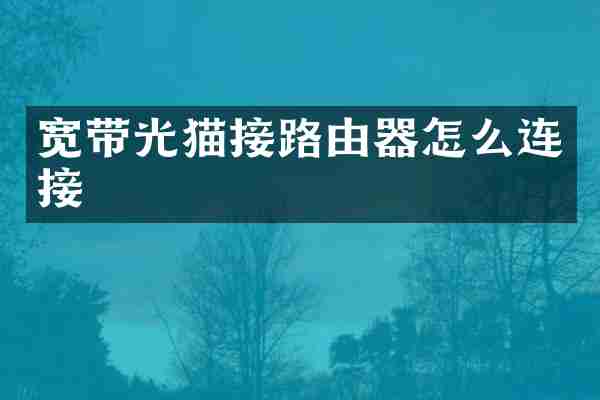 宽带光猫接路由器怎么连接
