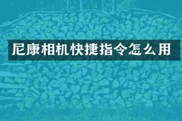 尼康相机快捷指令怎么用