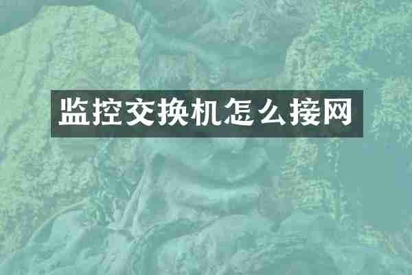 监控交换机怎么接网
