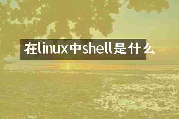 在linux中shell是什么