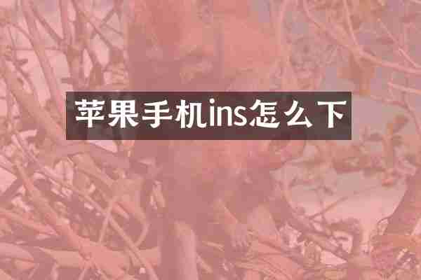 苹果手机ins怎么下