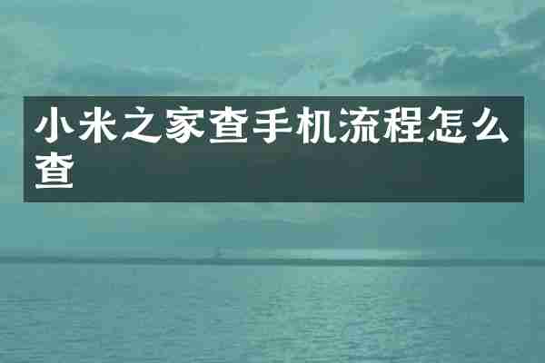 小米之家查手机流程怎么查