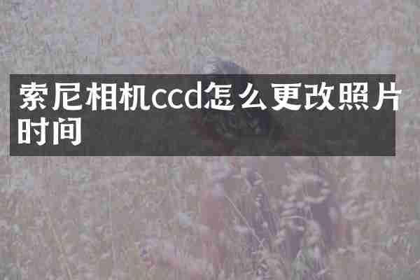 索尼相机ccd怎么更改照片时间