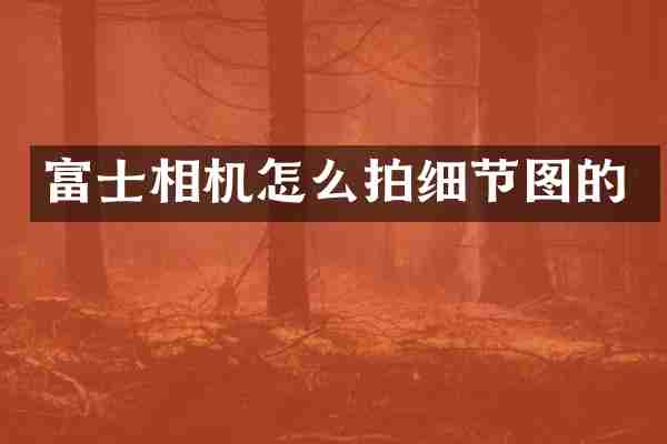富士相机怎么拍细节图的