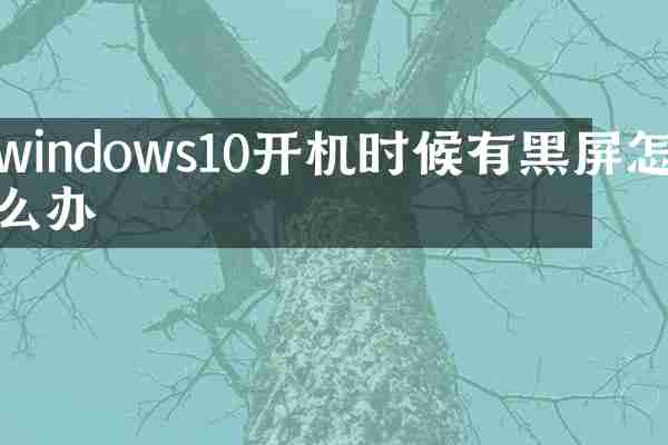 windows10开机时候有黑屏怎么办