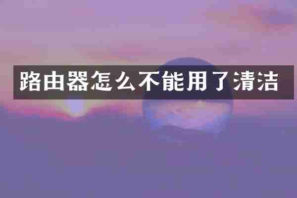路由器怎么不能用了清洁