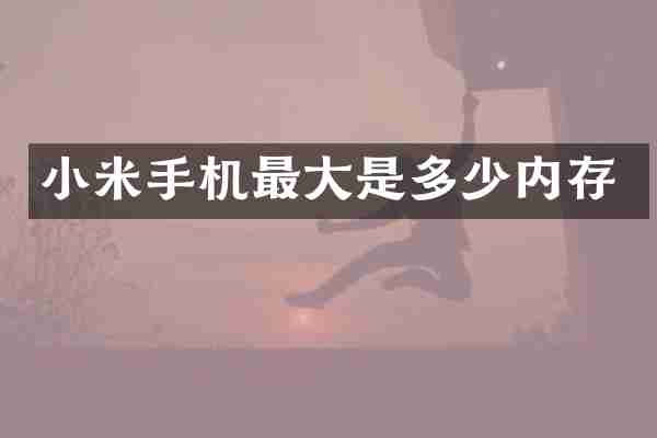 小米手机最大是多少内存