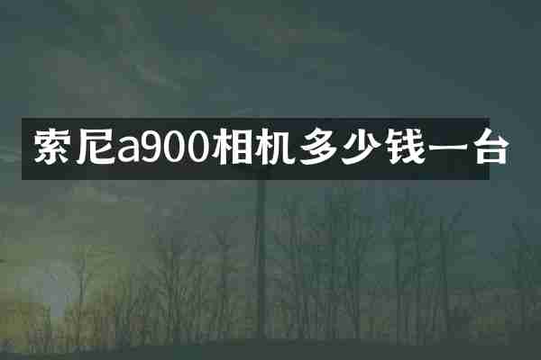 a900相机多少钱一台