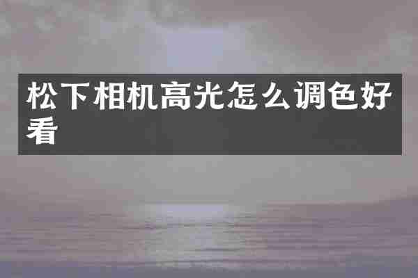 相机高光怎么调色好看