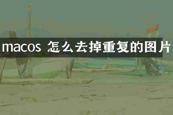 macos 怎么去掉重复的图片