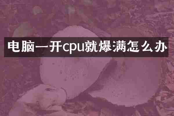 电脑一开cpu就爆满怎么办