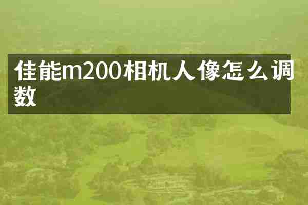 佳能m200相机人像怎么调参数