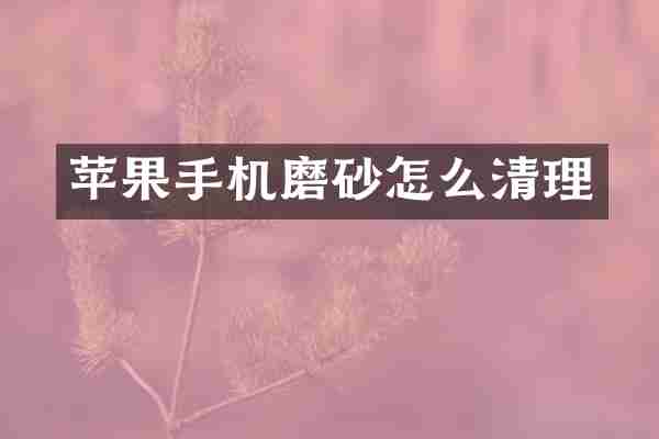 苹果手机磨砂怎么清理