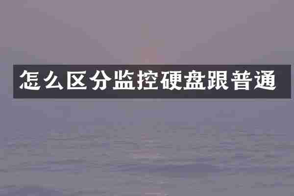 怎么区分监控硬盘跟普通