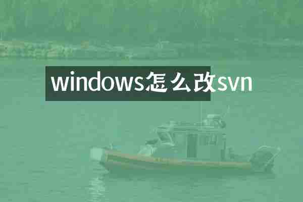 windows怎么改svn
